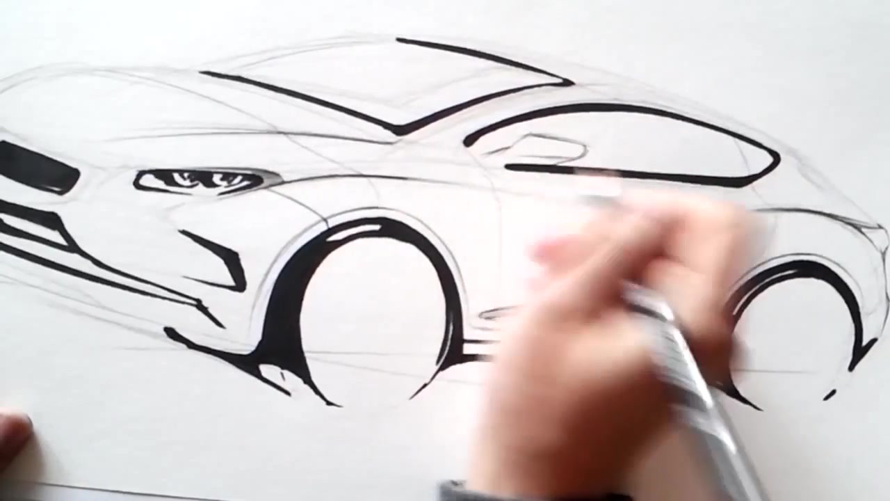 宝马汽车手绘视频马克笔上色BMW Coupe Design Sketch (Color Pencil Marker)哔哩哔哩bilibili