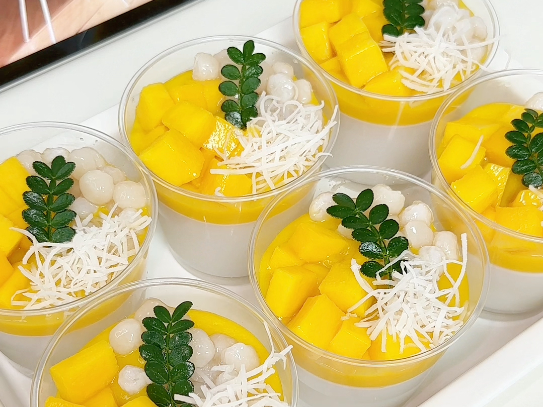 芒果椰奶布丁|简单几步在家实现布丁自由,香甜q弹巨好吃