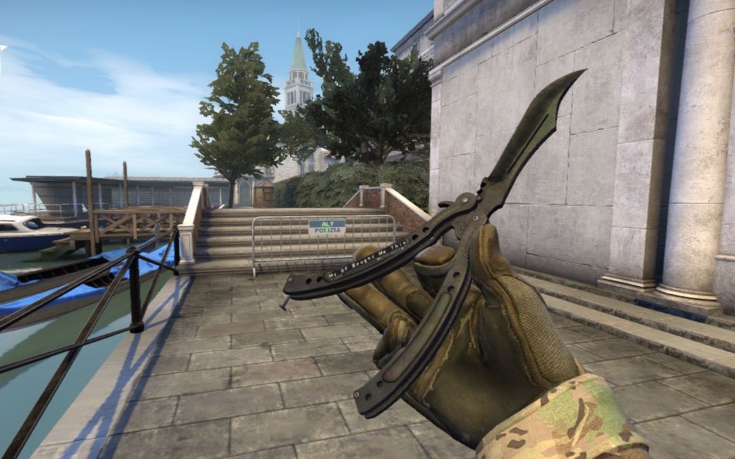 【csgo】蝴蝶刀 | 蓝钢 游戏内检视 转刀_哔哩哔哩_bilibili