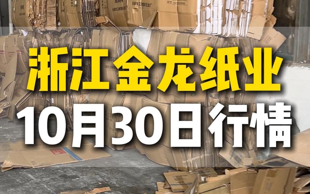 10月30日浙江金龙纸业今日行情参考哔哩哔哩bilibili