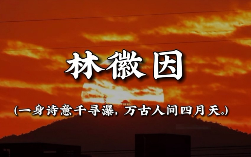 “一身诗意千寻瀑,万古人间四月天.“ | 林徽因的诗歌与名言哔哩哔哩bilibili