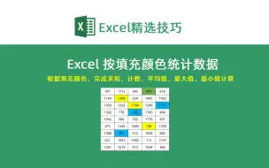 Download Video: 你绝对没用过的新函数，根据Excel填充颜色统计数据！附代码，超简单！