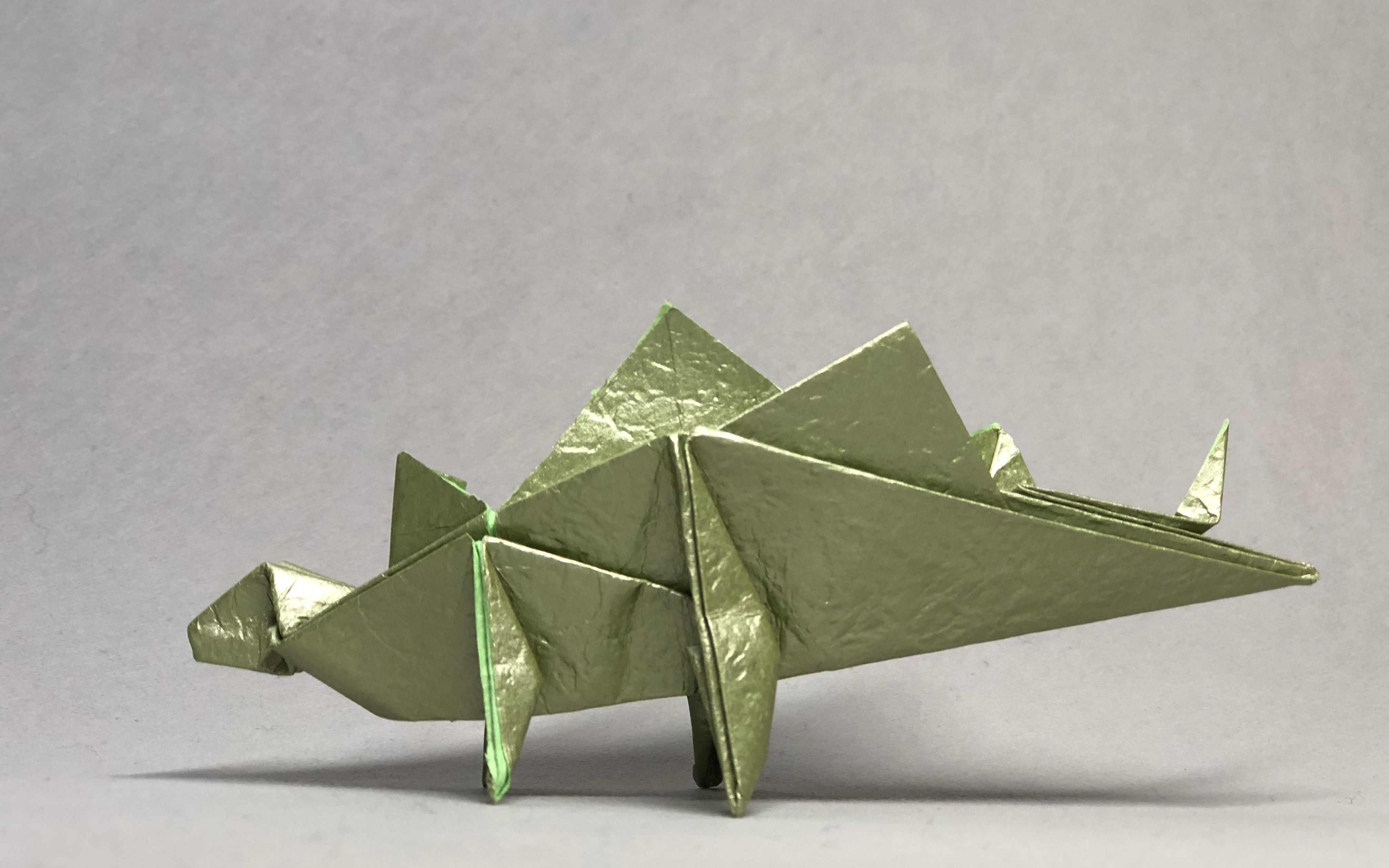 折纸分享,如何折一只侏罗纪晚期草食性恐龙剑龙