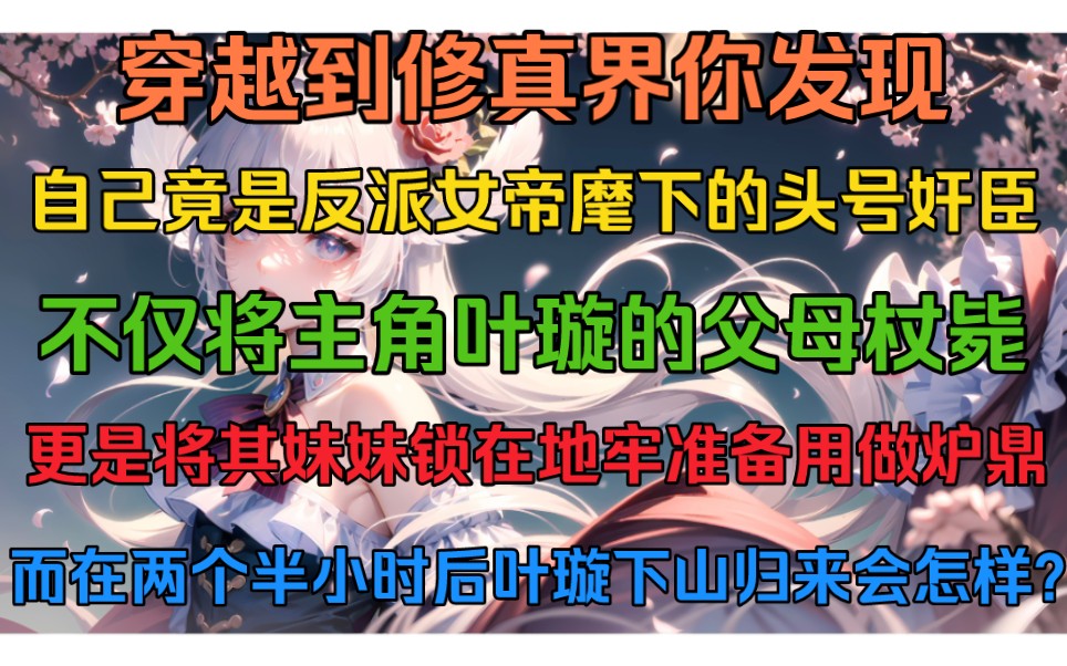 [图]穿越到修真界，你发现自己竟是反派女帝麾下的头号奸臣，不仅将主角叶璇的父母杖毙，更是将其妹妹锁在地牢准备用做炉鼎，而在两个半小时后叶璇下山归来