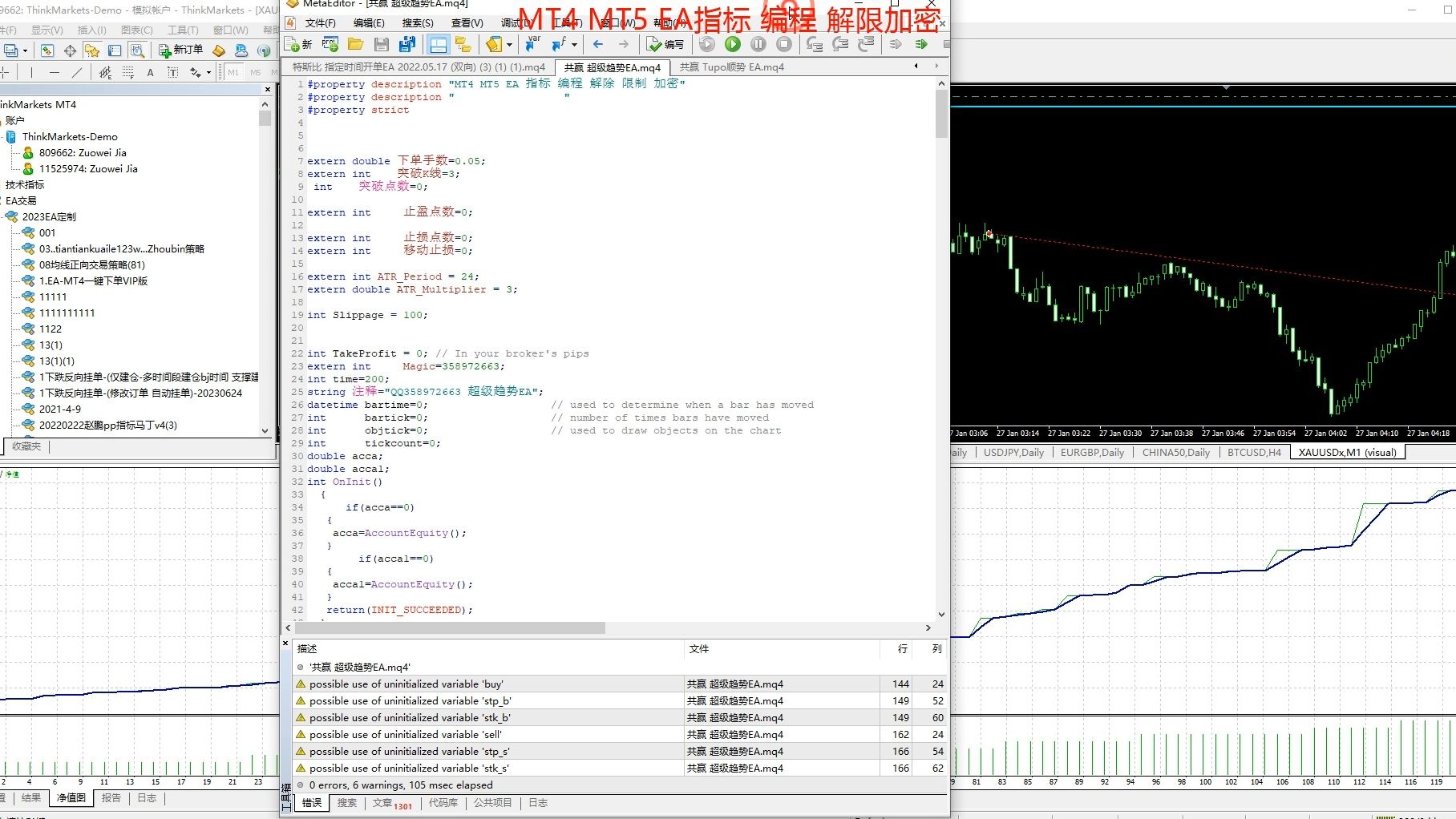 mt4 mt5 ea 指標 編程 解限 加密