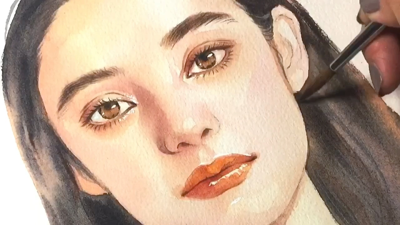 【水彩人物基础】示范——五官细节