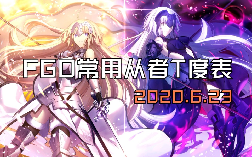 【FGO】全从者15星常用从者排行榜,更实用的强度表,T度表.一张图看懂常用从者有哪些(2020.6.23)哔哩哔哩bilibili