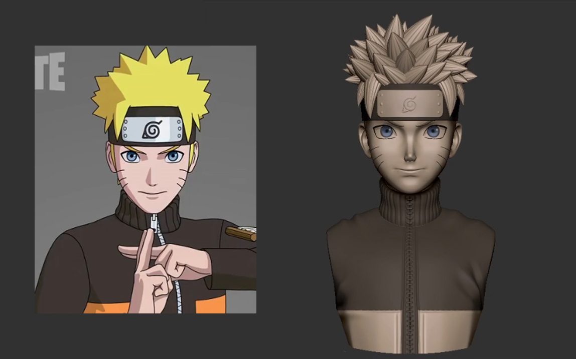 【3d人物建模】这不比博燃?火影忍者-漩涡鸣人模型制作全过程