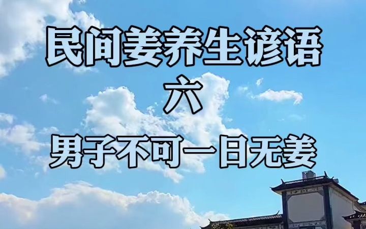 民间姜养生谚语 六 男子不可一日无姜哔哩哔哩bilibili