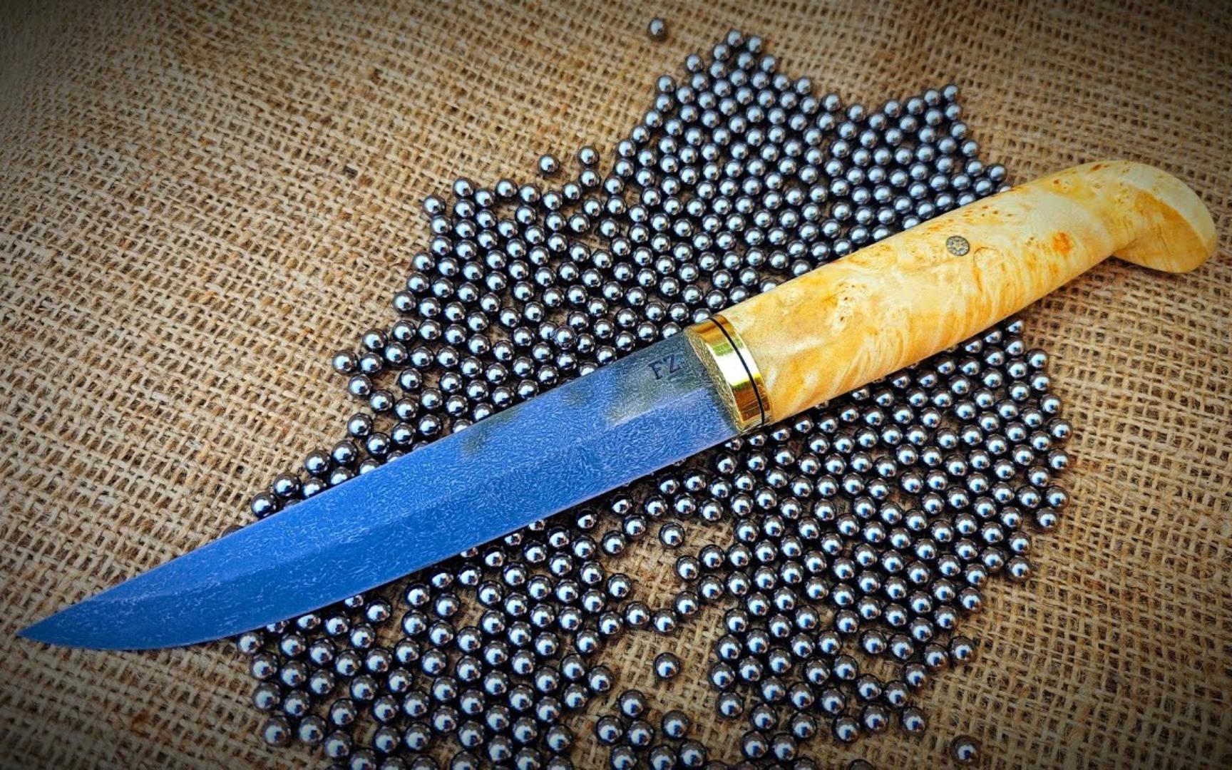 【锻刀】用几百颗钢珠锻造一把芬兰刀