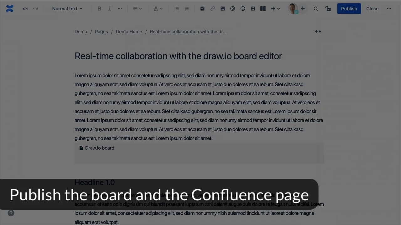 drawIO drawio协同编辑展示on whiteboards in Confluence Cloud哔哩哔哩bilibili