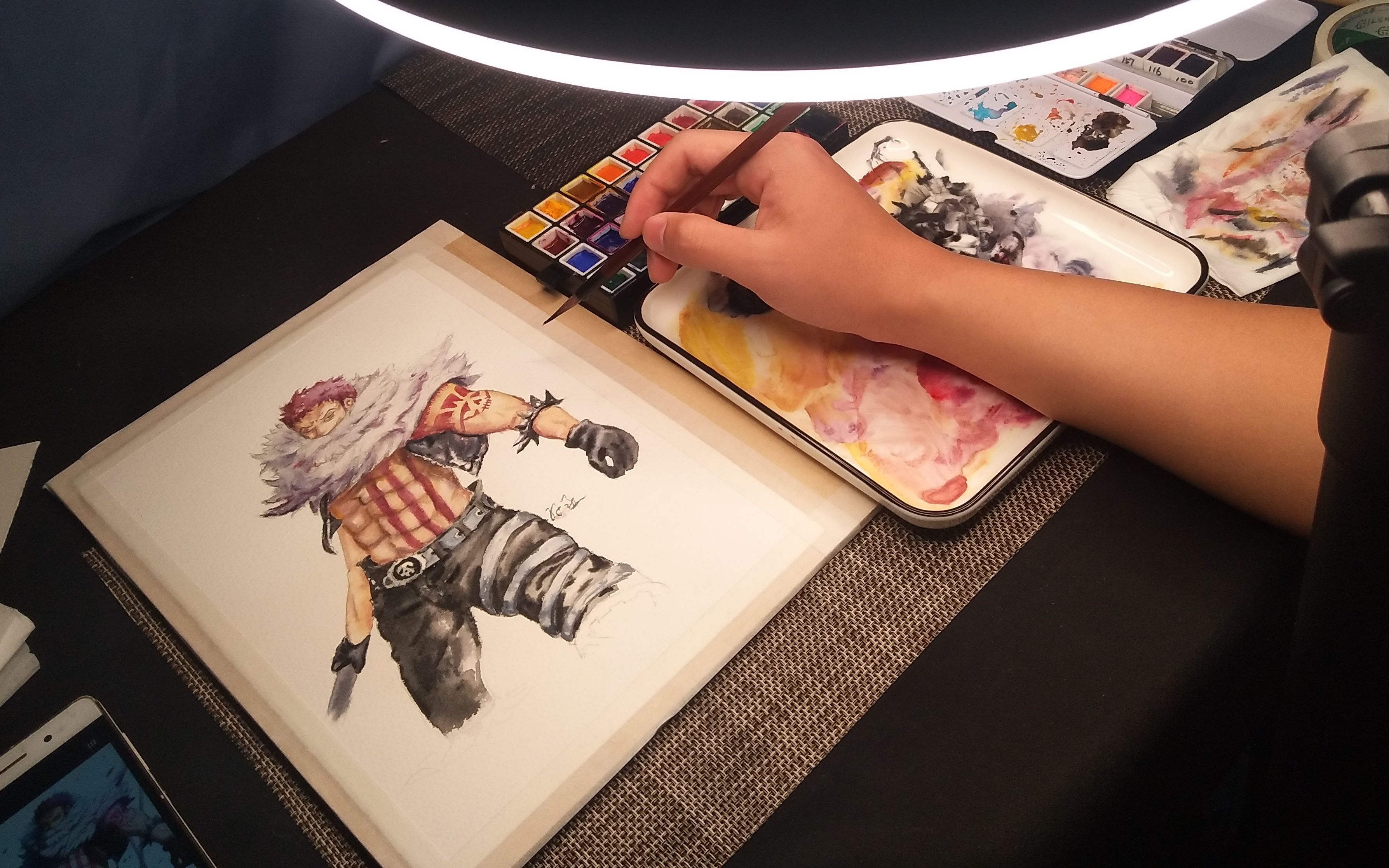活动作品水彩海贼王一百张水彩海贼王卡塔库栗