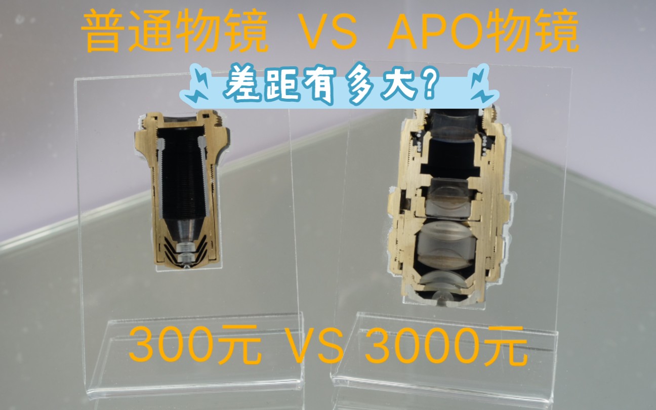 300元 VS 3000元 APO物镜与普通物镜差距多大?哔哩哔哩bilibili