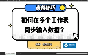 Download Video: 让Excel在多个工作表同步输入数据