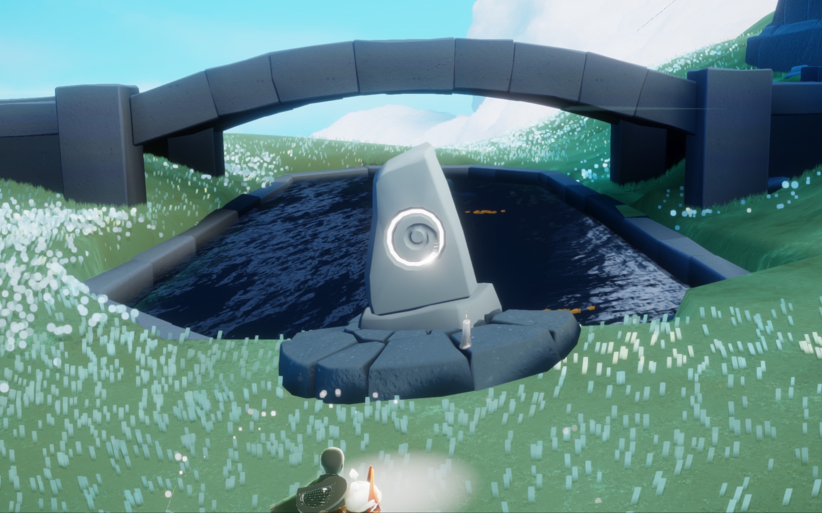 活动作品sky光遇之在云野的锦鲤池旁冥想地