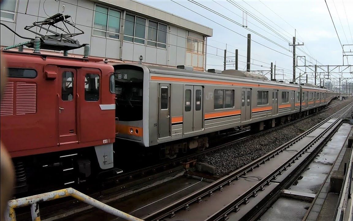 【4kジャカルタ配給】新習志野駅に入線～発車する武蔵野線205系m63編