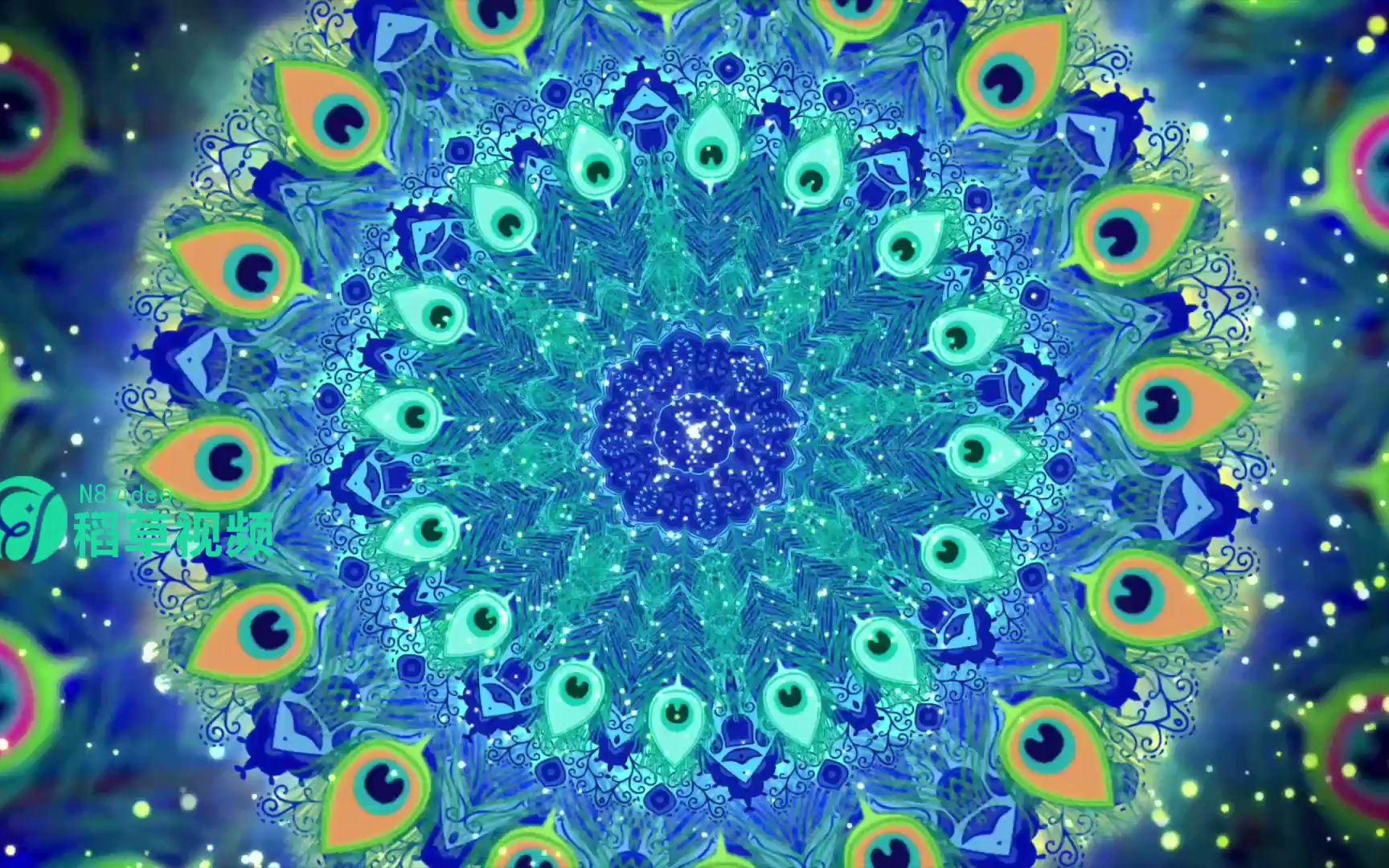 小白翎傣族孔雀民族舞蹈少儿led大屏背景视频