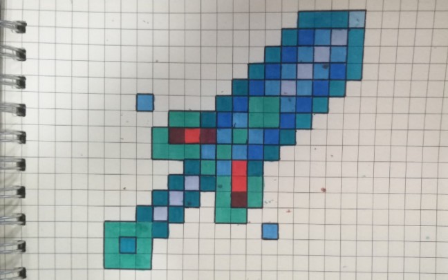 Minecraft像素画——究极钻石剑-阳向明生-阳向明生-哔哩哔哩视频