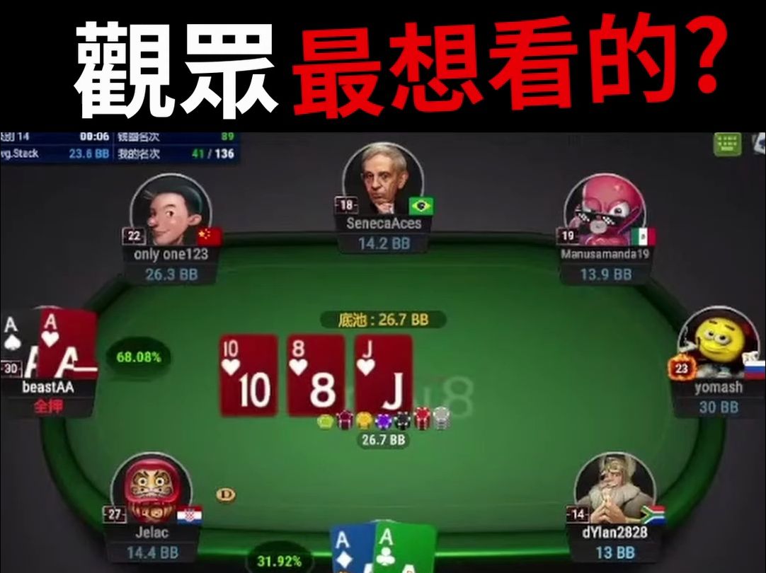 【德州扑克】aa最惨的状况,沒有之一!