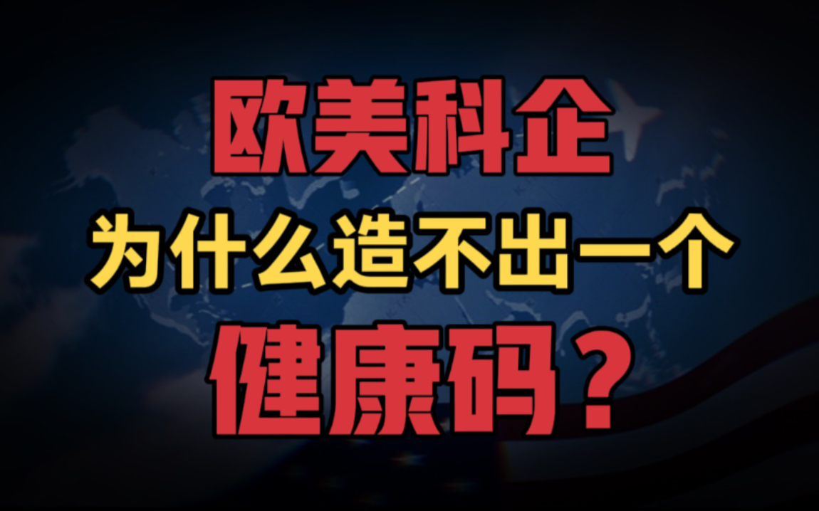 众多美国科技企业巨头,为什么却弄不出一个健康码?哔哩哔哩bilibili