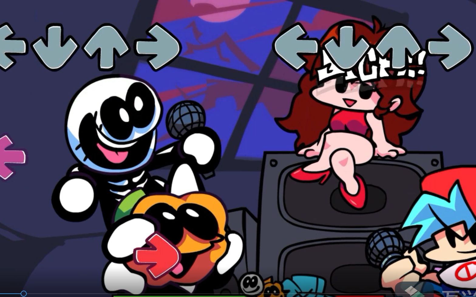 【fnf】恐怖双子无伤通关 b f(烂活)_音游热门视频