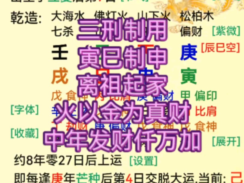 三刑制用寅巳制申火以金为天地真财离乡发展中年发财仟万加哔哩哔哩bilibili