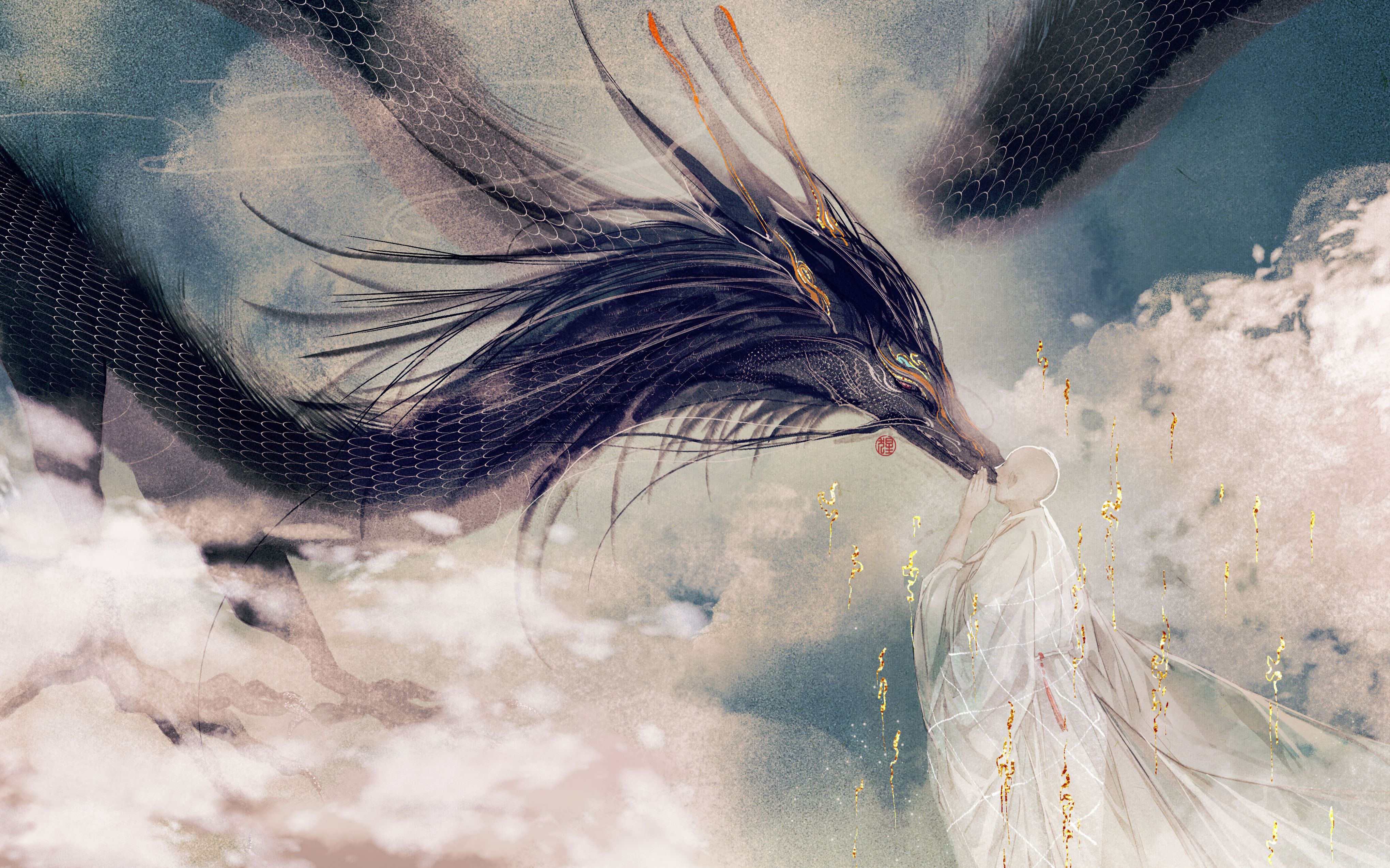 【瓶猩】【铜钱龛世】他和他的龙【板绘过程】