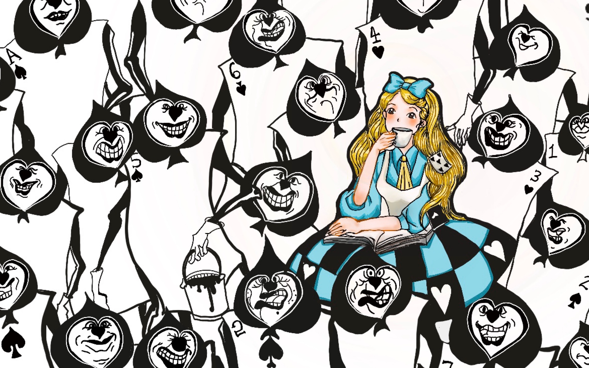 【ipad绘画】【procreate】 爱丽丝与扑克