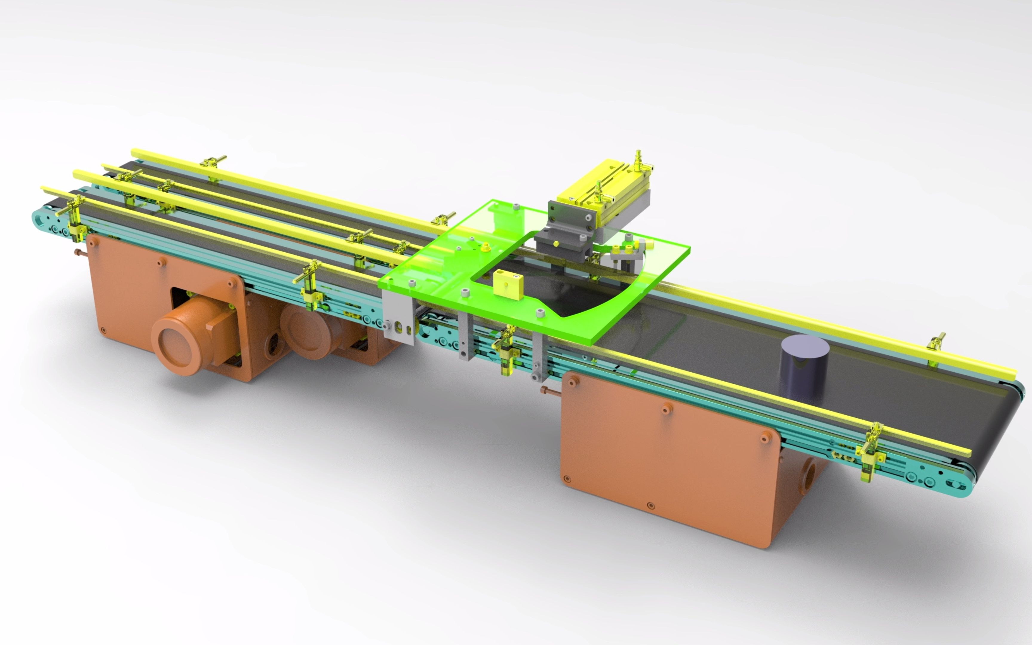皮带轨道分料机构