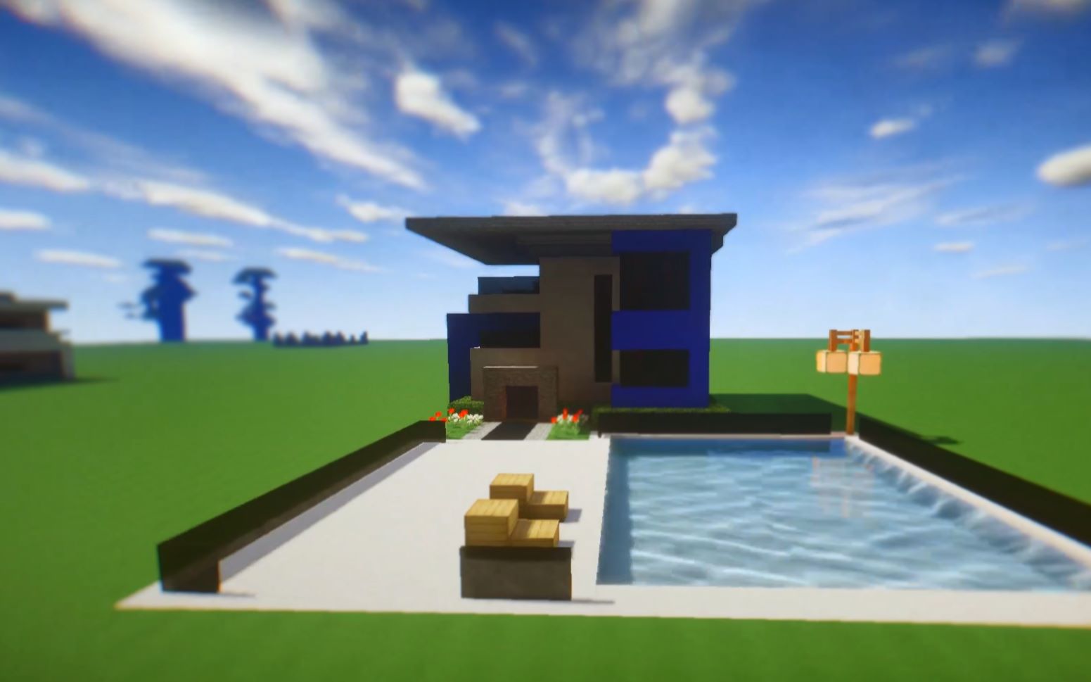 【minecraft】建筑练习:17x16现代别墅