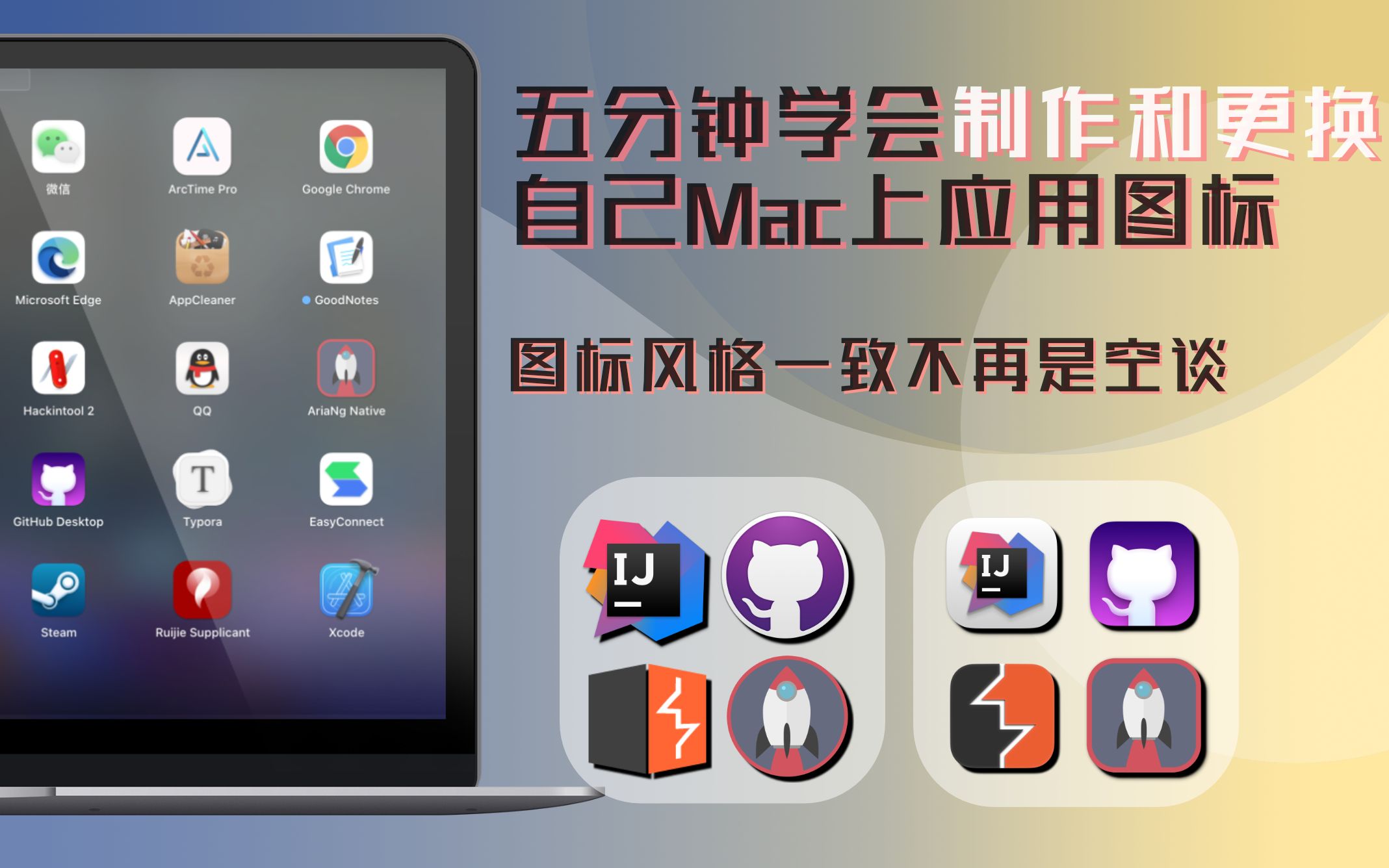 5分钟学会如何制作和自定义Mac上应用图标——图标风格“大一统不是梦”哔哩哔哩bilibili