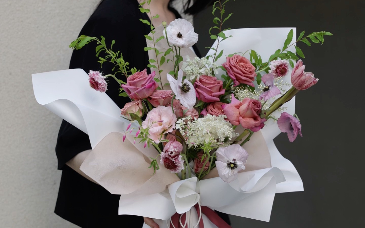 玫瑰中婉约大气的调香师花束,轻松学会【原创视频,禁止盗用】