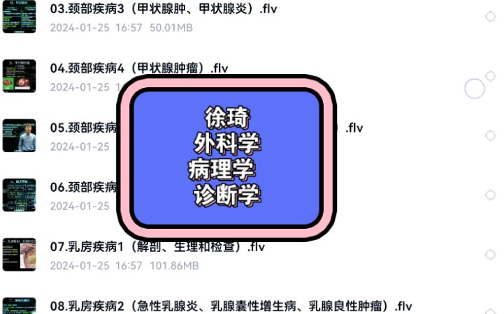 徐琦外科學病理學診斷學網課講義全程分享