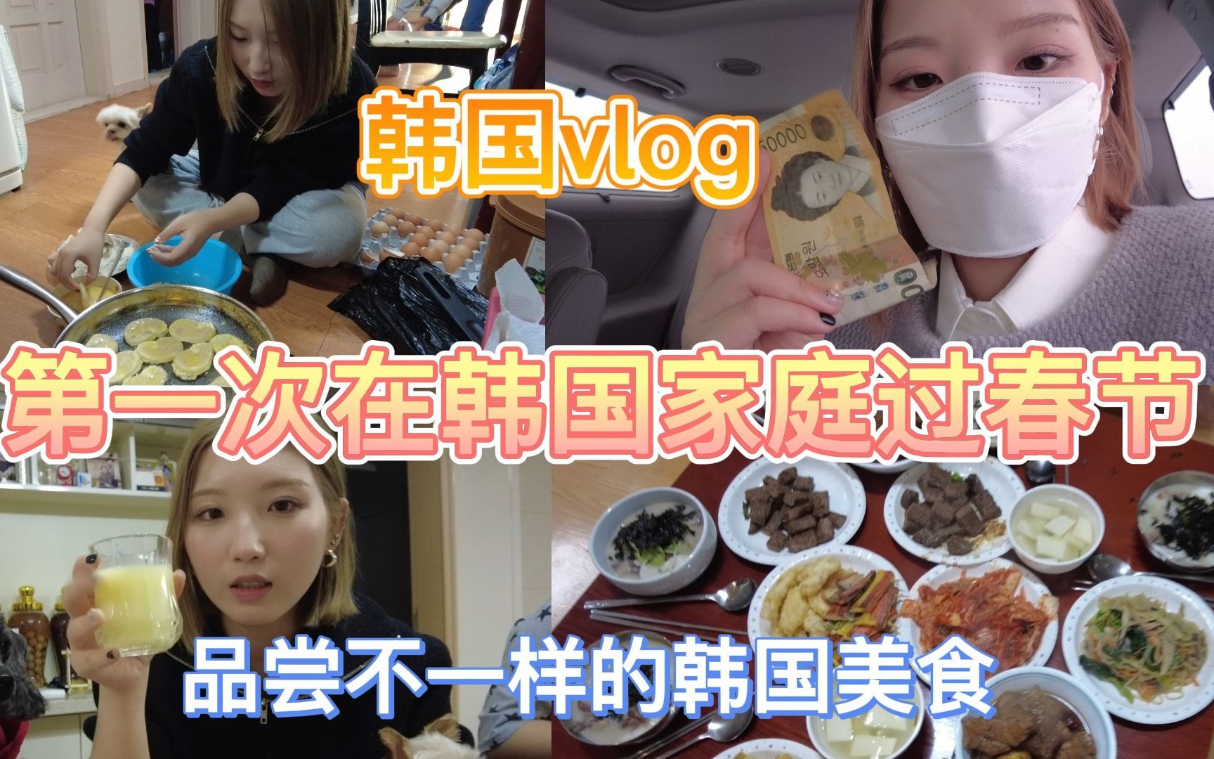 韩国vlog/第一次在韩国家庭过春节/韩国人怎么过春节?/带你们品尝韩国不同的美食哔哩哔哩bilibili