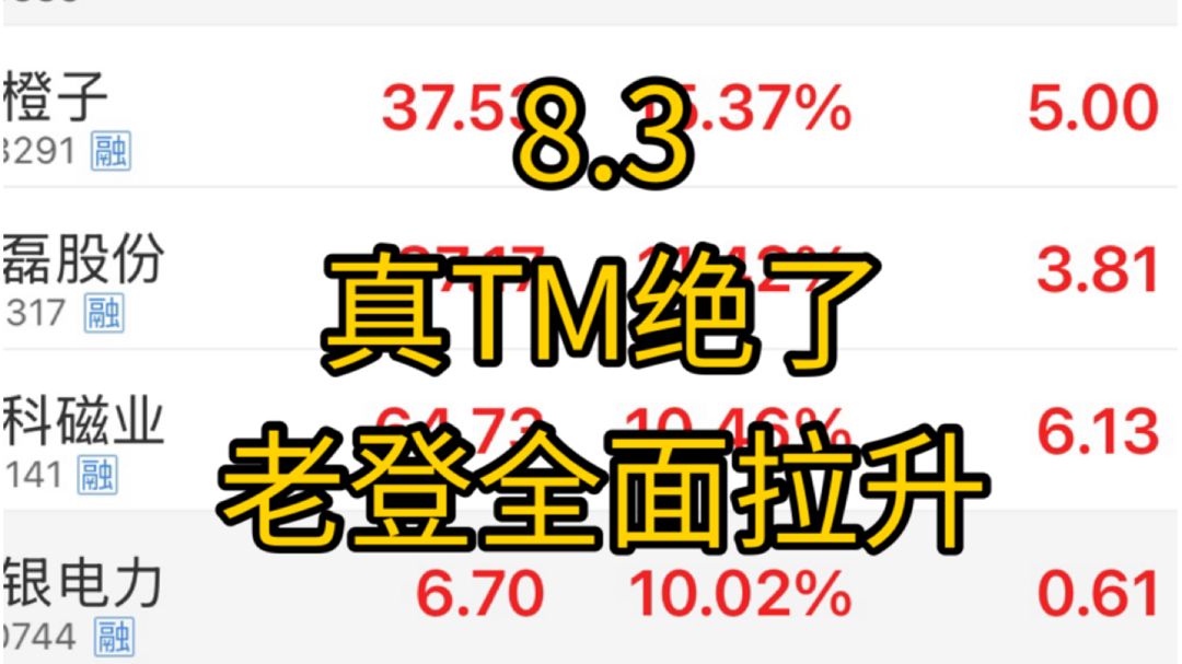 真TM绝了，半导体被砸，汪汪队的恩情还不完！老登持续保持轮动加全面拉升的走势，这里继续看好低吸老登的模式，ai应用需要再观察