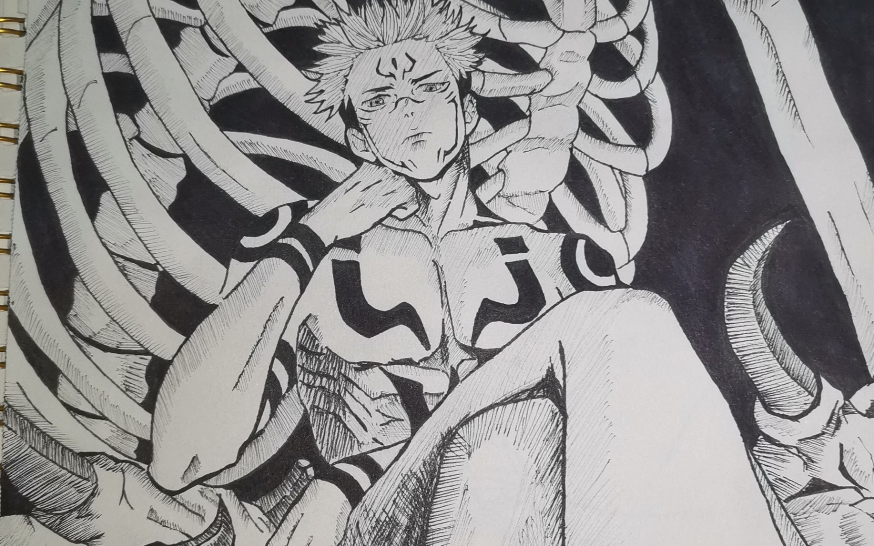 简笔画手绘两面宿傩