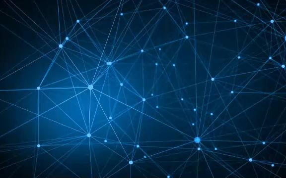 48 蓝色点线粒子动画年会晚会商务宣传互联网峰会表演走秀led背景视频