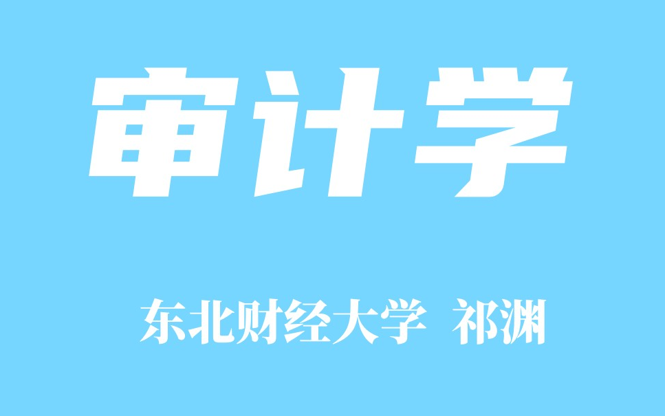 【精品课程】审计学 东北财经大学 祁渊哔哩哔哩bilibili