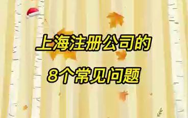 上海注册公司的8个常见问题哔哩哔哩bilibili