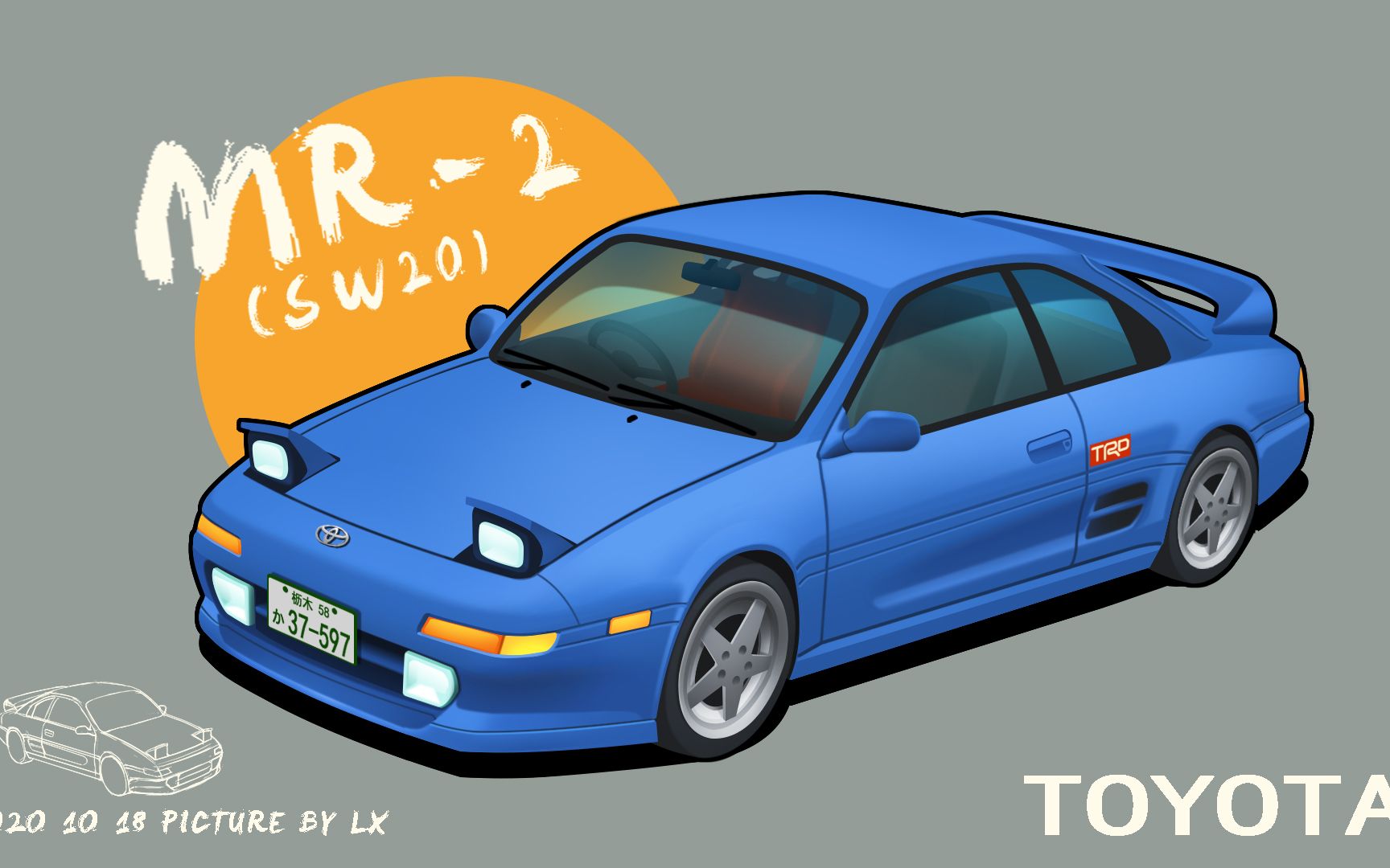 活动作品头文字d小柏海座驾toyotamr2sw20绘制教程