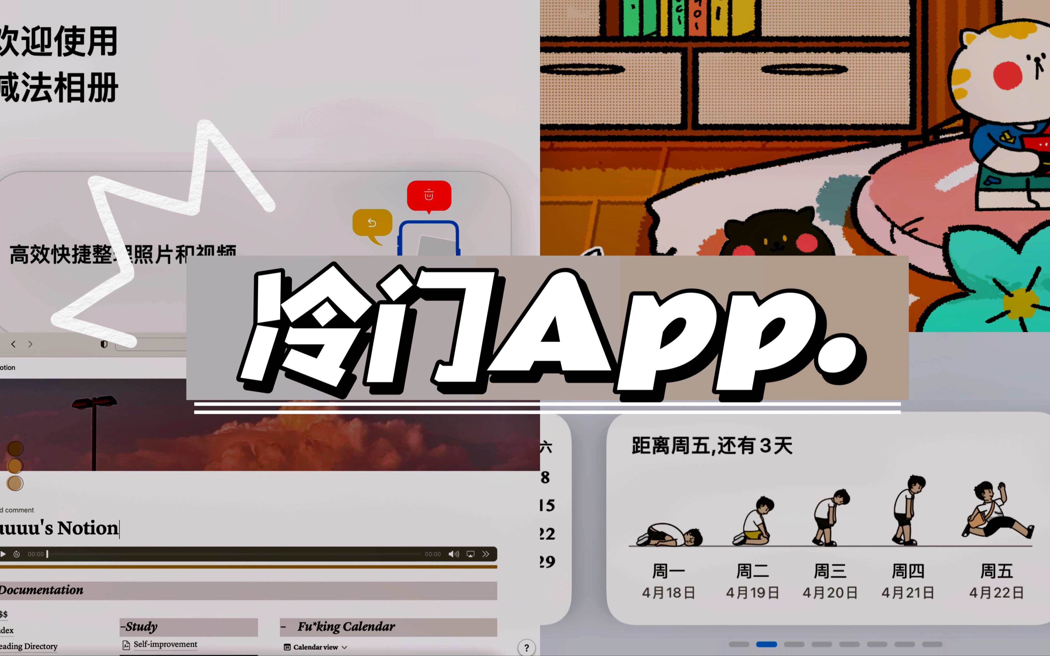 冷门app推荐失踪人口回归终于更新|减法相册|NOTION|喵喵记账哔哩哔哩bilibili