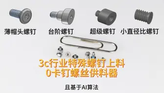 Descargar video: 3c行业特殊螺钉上料，不卡钉的螺丝供料器，薄帽头螺钉、台阶螺钉、超级螺钉均能实现稳定上料