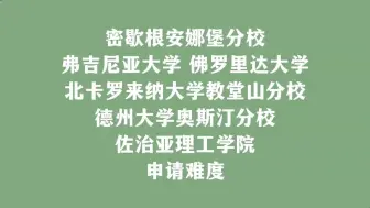 Download Video: 美国公立大学：密歇根安娜堡 弗吉尼亚 佛罗里达 北卡教堂山分校 德州奥斯汀 佐治亚理工申请难度