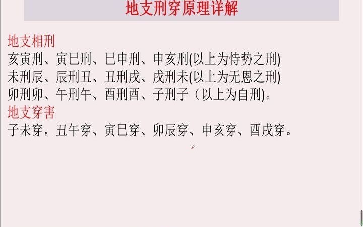 [图]052曾勇老师讲四柱八字知识点之地支刑穿原理详解