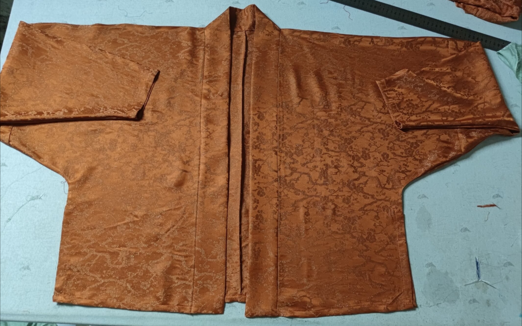 阿闫手作:橘色印花箭袖宋制汉服(2022.7.28)