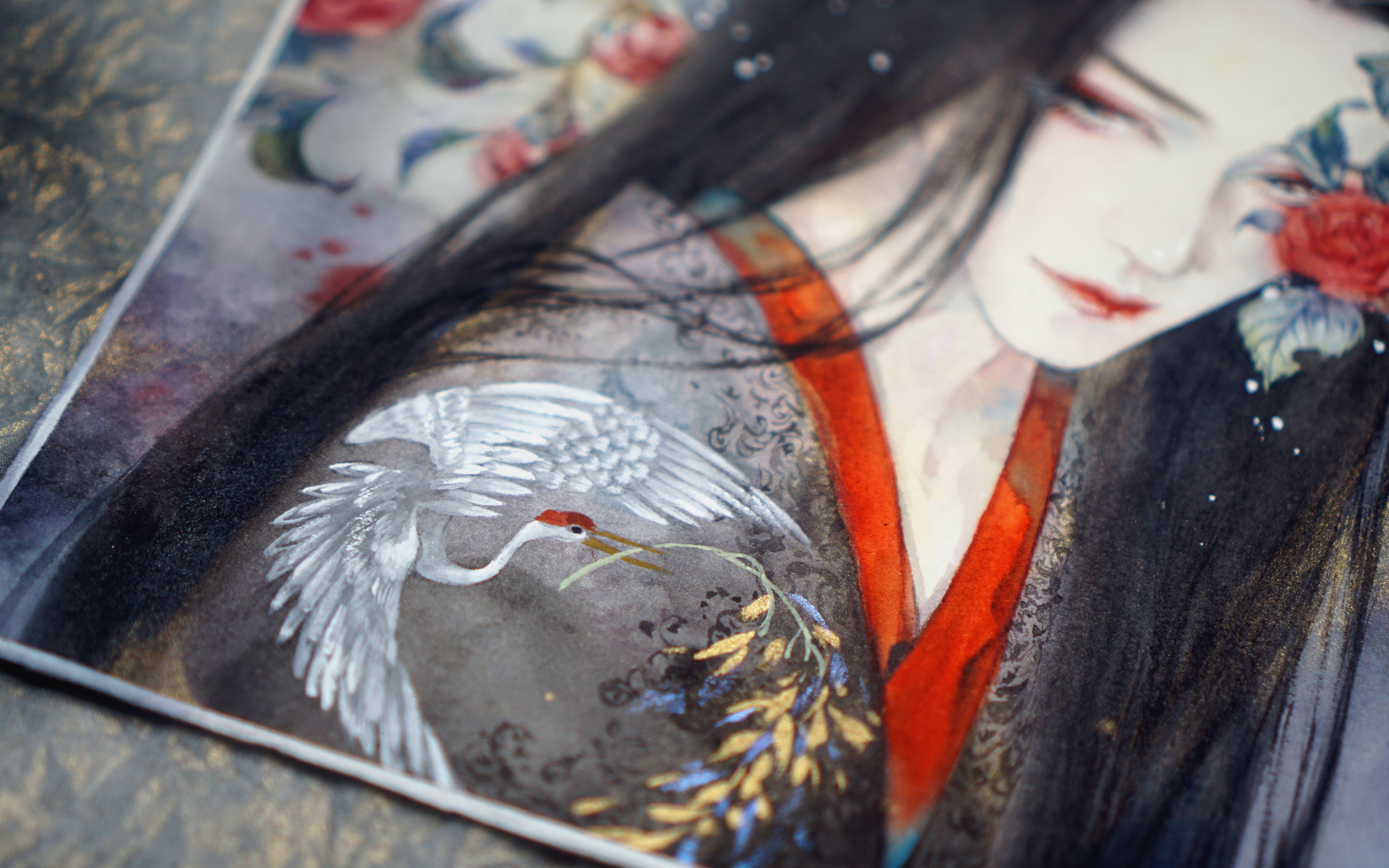 林焯【水彩过程】|枯骨生花,妖孽美人-是北阳啊_-水彩-哔哩哔哩视频