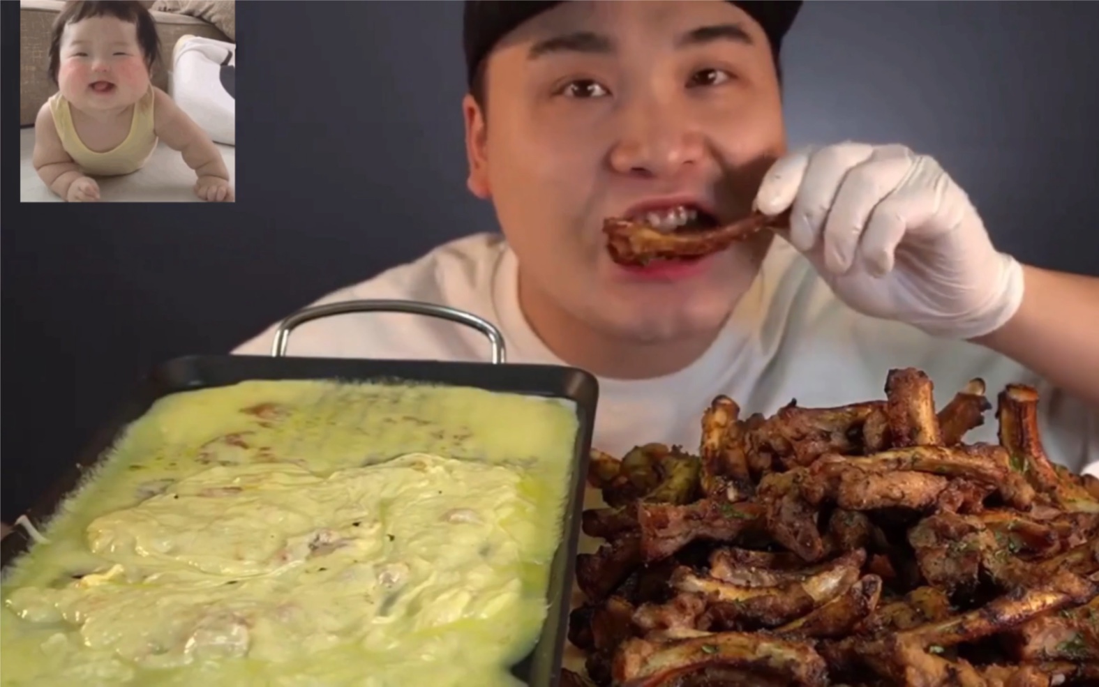 韩国donkey吃播欧巴吃播芝士排骨吃播大胃王吃播咀嚼声