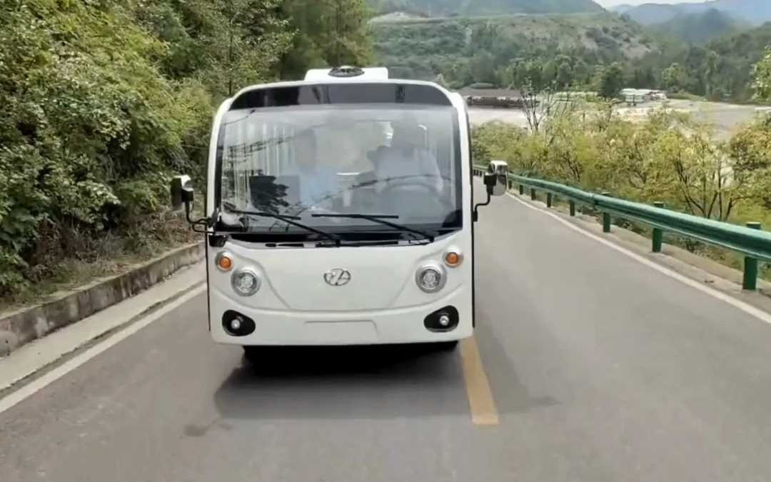 豪华双空调23座景区摆渡观光车封闭旅游观光车-爬坡性能巨稳定