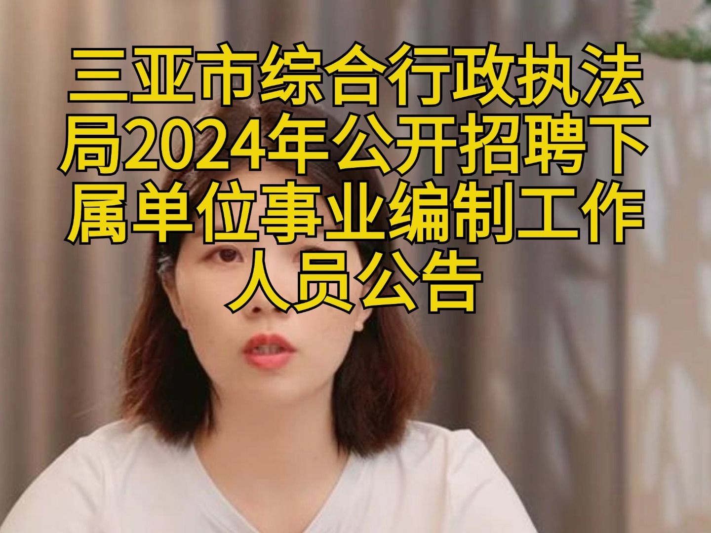 三亚市综合行政执法局2024年公开招聘下属单位事业编制工作人员公告哔哩哔哩bilibili