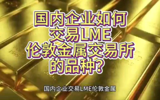 邑泊咨询:国内企业如何交易LME伦敦金属交易所的品种?哔哩哔哩bilibili